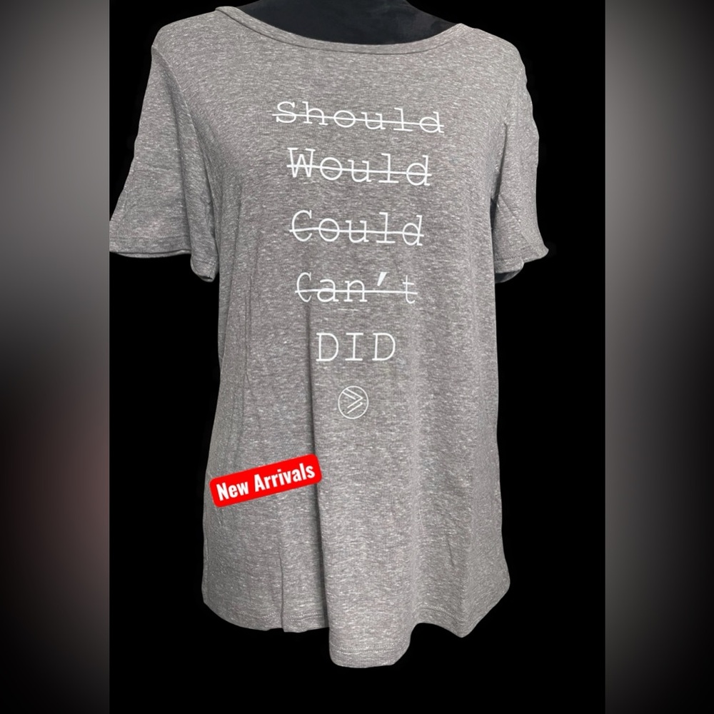 Gray Motivational Graphic Short Sleeve Tee